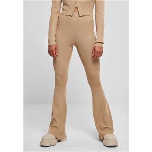 Urban Classics - Rib Knit Bootcut Legging - Beige - Katoen