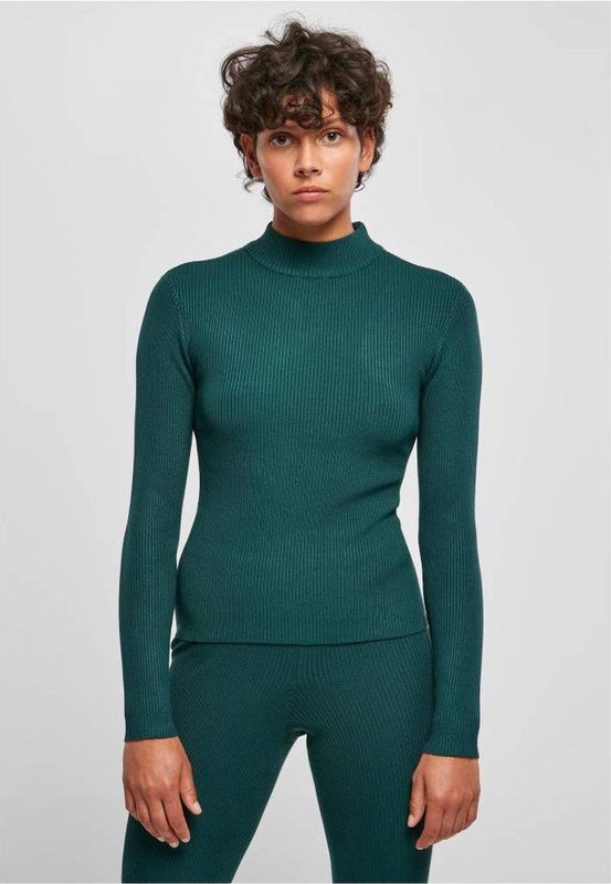 Urban Classics - Ladies Rib Knit Turtleneck Sweater/trui - Groen