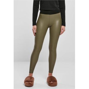 Urban Classics - Faux Leather High Waist Legging - Olijfgroen