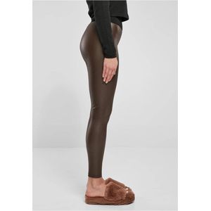 Urban Classics Dameslegging Kunstleer - Bruin - Hoge Taille