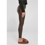 Urban Classics Dameslegging Kunstleer - Bruin - Hoge Taille
