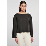 Urban Classics - Short Modal Bateau Neckline Longsleeve top - Zwart