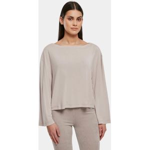Urban Classics Damen Ladies Short Modal Bateau Necklinie Longsleeve Warmgrey