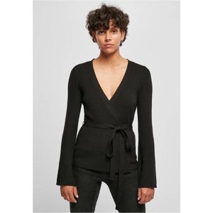 Urban Classics Rib Knit Wrapped Lange cardigan Zwart