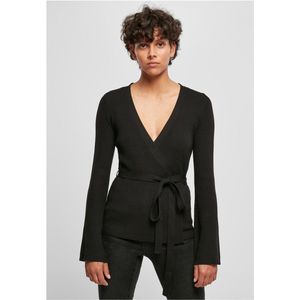 Urban Classics - Rib Knit Wrapped - Lange Cardigan - Zwart