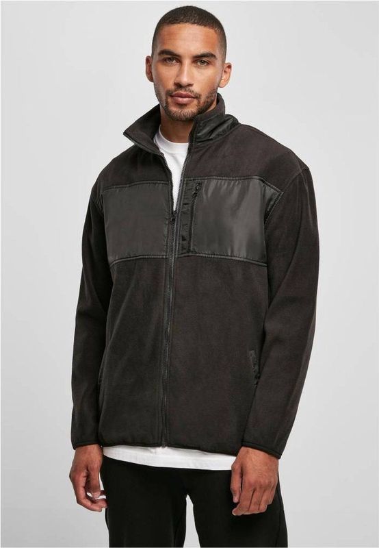 Urban Classics - Patched Micro Fleece Jacket   Zwart