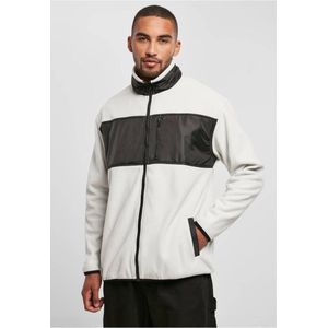 Urban Classics Patched Micro Fleece Jacket Heren, WolfsGrey, XXL, Grijze wolf