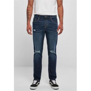 Urban Classics - Distressed Strech Denim Broek rechte pijpen Donkerblauw