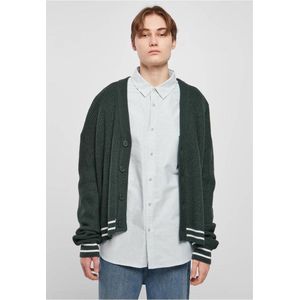 Urban Classics - Sporty Boxy Cardigan - Groen - Acryl en Polyamide