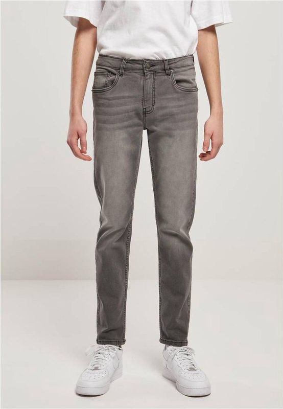 Urban Classics - Stretch Denim Pants midgrey Broek rechte pijpen Grijs