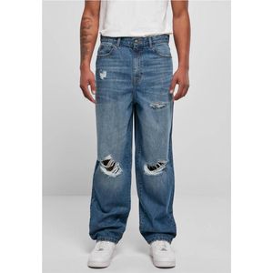 Urban Classics - Distressed 90? Jeans mid deepblue destroyed washed Broek rechte pijpen Blauw