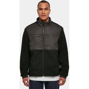 Urban Classics - Patched Sherpa Jas - Grijs - Polyester