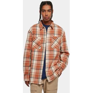 Urban Classics - Long Oversized Checked Leaves - Overhemd - Rood