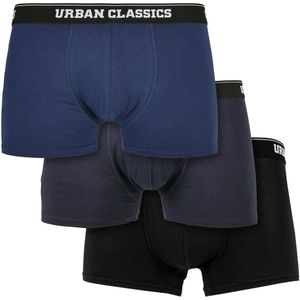 Urban Classics - Boxer Shorts - 3-Pack - Donkerblauw, Navy, Zwart - Biologisch Katoen