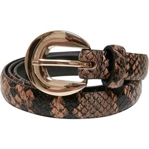 Urban Classics - Snake Synthetic Leather Riem - S/M - Beige/Zwart