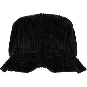 Flexfit Unisex Big Corduroy Bucket Hat, zwart, Eén maat