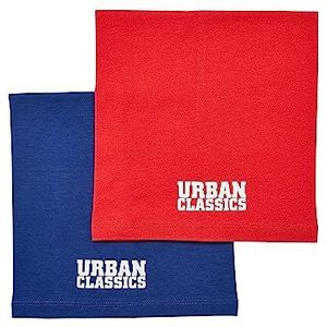 Urban Classics Kids Unisex sjaal Logo Tube Scarf Kids 2-pack, loopsjaal, gemaakt van stretch jersey, verkrijgbaar in 2 verschillende kleuren, één maat, maat 110/116 tot 158/164, blauw/rood, One Size