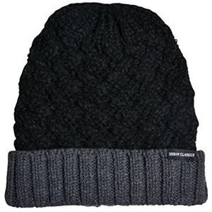 Urban Classics Unisex Mütze Braid Knit Beanie black/heathergrey one size