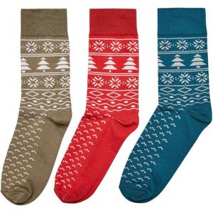 Urban Classics - Norwegian Pattern 3-Pack Sokken - 35/38 - Multicolours