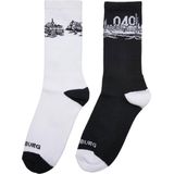 Mister Tee - Major City 040 2-Pack Sokken Zwart Wit