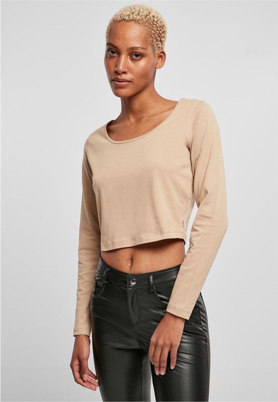 Urban Classics - Organic Cropped Longsleeve top - Beige