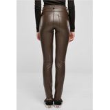 Urban Classics - Mid Waist Synthetic Leather Broek rechte pijpen Bruin