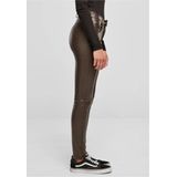 Urban Classics - Mid Waist Synthetic Leather Broek rechte pijpen Bruin