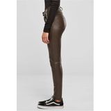 Urban Classics - Mid Waist Synthetic Leather Broek rechte pijpen Bruin