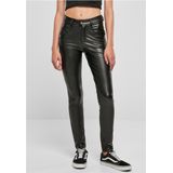 URBAN CLASSICS Stoffhose Urban Classics Damen Ladies Mid Waist Synthetic Leather Pants (1-tlg)