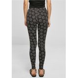 Urban Classics - Soft AOP blackpaint Legging - Zwart/Wit