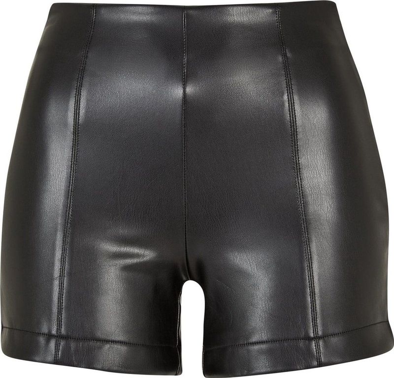 Urban Classics - Dames Short - Kunstleer - Zwart