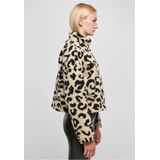 Urban Classics - Sweatshirt - Lichtbeige/Zwart - Dierenprint - Halve Rits