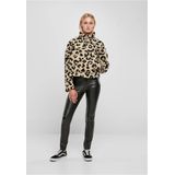 Urban Classics - Sweatshirt - Lichtbeige/Zwart - Dierenprint - Halve Rits