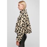 Urban Classics - Sweatshirt - Lichtbeige/Zwart - Dierenprint - Halve Rits