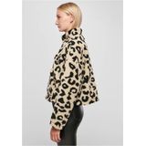 URBAN CLASSICS Kapuzenpullover Urban Classics Damen Ladies Short AOP Sherpa Troyer (1-tlg)