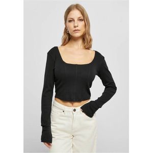 Urban Classics - Short Rib Corsage Longsleeve top Zwart