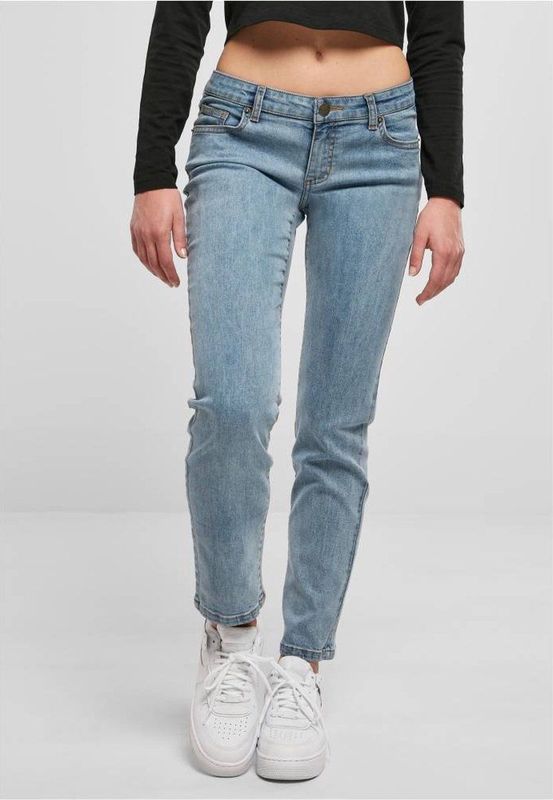 Urban Classics - Low Waist Straight Denim Broek rechte pijpen Blauw