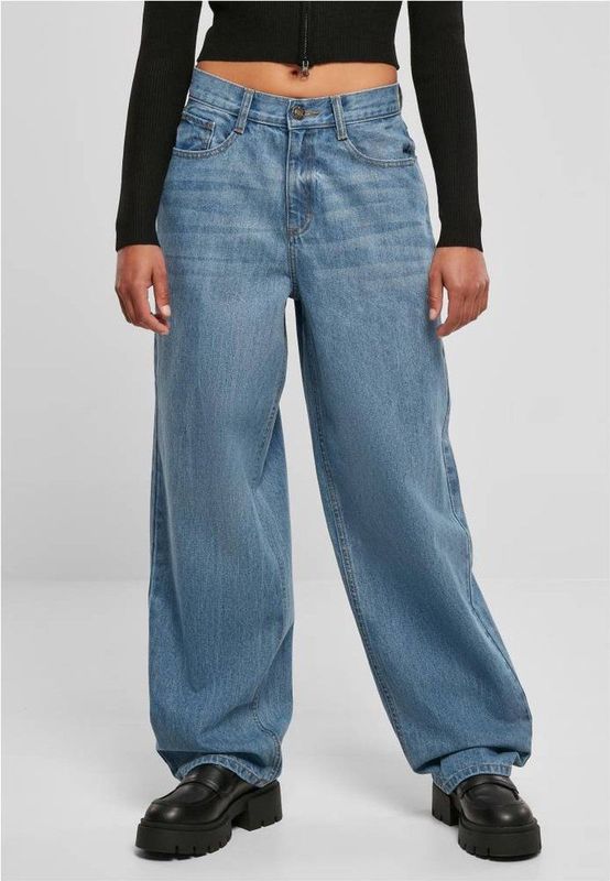 Urban Classics - High Waist 90'S Wide Leg - Denim Broek - Blauw
