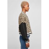 Urban Classics - Aop Oversized College Bomberjack - Dames - Geborstelde Fleece