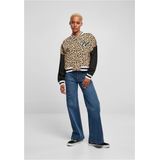 Urban Classics - Aop Oversized College Bomberjack - Dames - Geborstelde Fleece