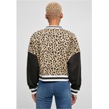 Urban Classics - Aop Oversized College Bomberjack - Dames - Geborstelde Fleece