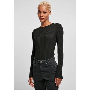 Urban Classics - Rib Knit Longsleeve Bodysuit - Zwart