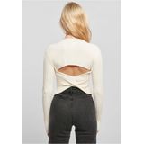 Urban Classics Damen Sweatshirt Ladies Short Rib Knit Twisted Back Sweater whitesand S