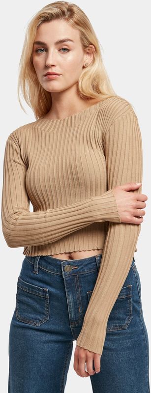 Urban Classics - Trui - Beige - Slanke Pasvorm - Lange Mouw