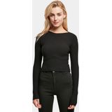 Gebreide Trui - Open Rug - Zwart - 35% Polyacryl, 35% Viscose, 30% Nylon