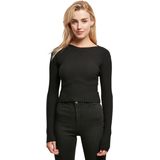 Gebreide Trui - Open Rug - Zwart - 35% Polyacryl, 35% Viscose, 30% Nylon