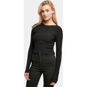 Gebreide Trui - Open Rug - Zwart - 35% Polyacryl, 35% Viscose, 30% Nylon