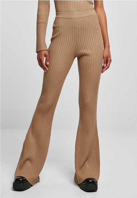 Urban Classics - Flared Rib Knit Legging - Beige