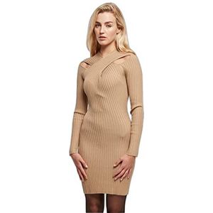 Urban Classics - Crossed Rib Knit Korte jurk - 4XL - Beige