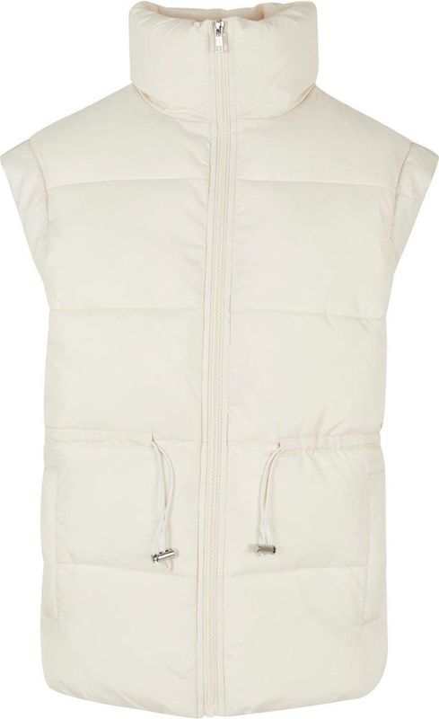 Urban Classics Damen Weste Ladies Waisted Puffer Vest whitesand M